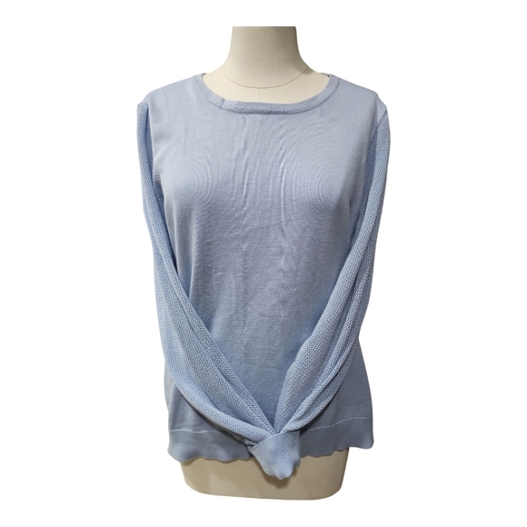 Calvin Klein Light Blue Crewneck Pullover Sweater Women’s Size Large - Picture 3 of 11
